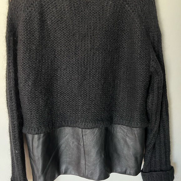 BY MALENE BIRGER black knit and faux leather cardigan - Picture 5 of 5